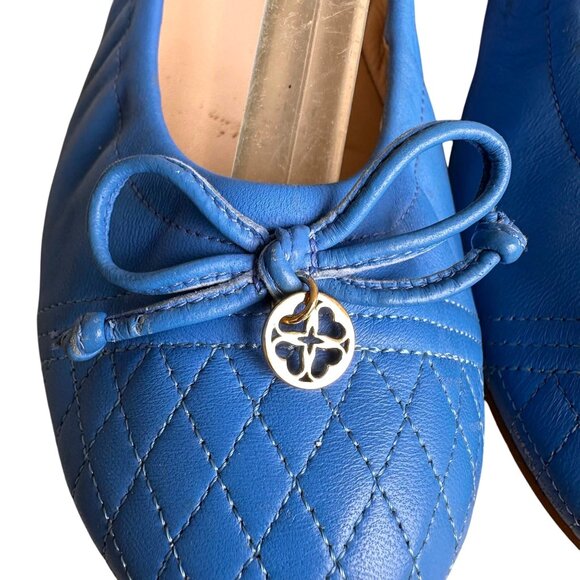 L K Bennett London Royal Blue Nappa Leather Sissy Ballet Flats 38 5 US 8 5 - Picture 5 of 15